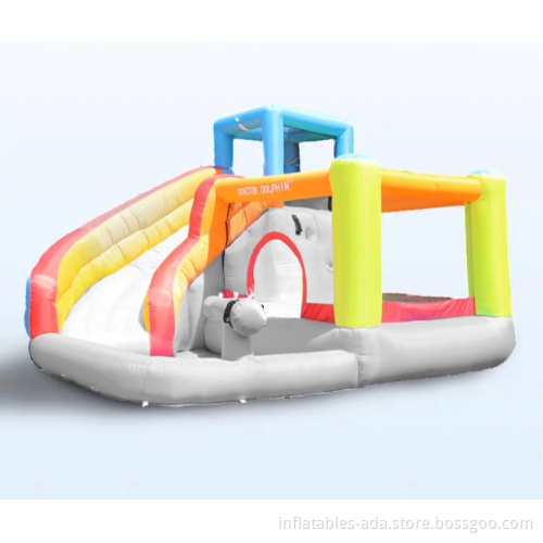 Factory custom PVC bounce house bouncer bouncy jump castle inflatable water slide with pool